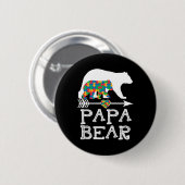Mannen Papa Beer Autisme Mannen Vader Daddy Autism Ronde Button 5,7 Cm (Voorkant /achterkant)