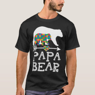 Mannen Papa Beer Autisme Mannen Vader Daddy Autism T-shirt