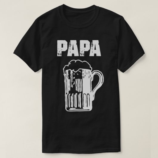 Mannen Papa Beer Funny Vaderdag T-Shirt (Design voorkant)