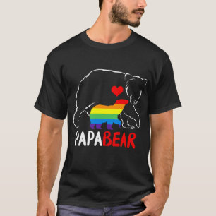 Mannen Papa Beer Proud Papa Pappa Rainbow Flag LGB T-shirt