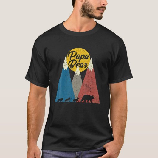 Mannen Papa Beer Shirt Drie kubussen | Triplet Dad (Voorkant)