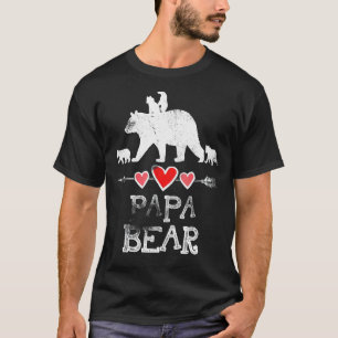 Mannen papa Beer vaders dag plezier 4 cub Kind opa T-shirt