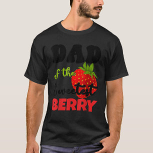 Mannen papa bessen 1e verjaardag aardbeien thema z t-shirt