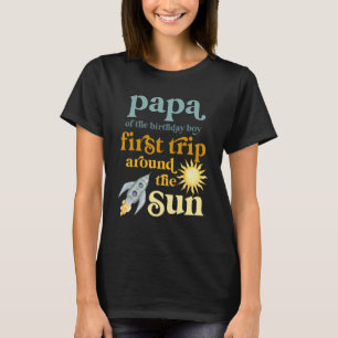 Mannen Papa buitenruimte 1e verjaardag eerste reis T-shirt