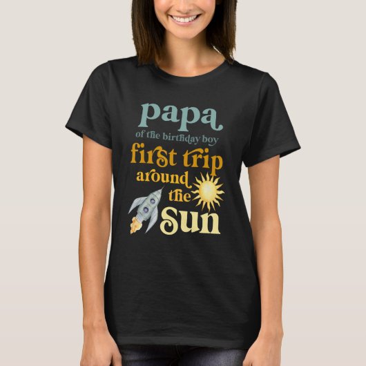 Mannen Papa buitenruimte 1e verjaardag eerste reis T-shirt (Voorkant)