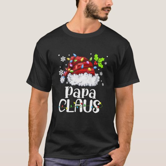 Mannen Papa Claus Santa Hat Kerstmis T-shirt (Voorkant)