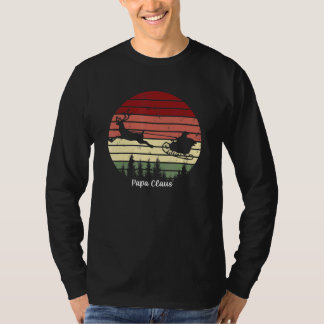 Mannen Papa Claus Santa Sleigh Retro T-shirt