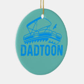 Mannen Papa Day Pontooning Dadtoon Pontoon Boat Keramisch Ornament (Rechts)