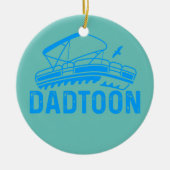 Mannen Papa Day Pontooning Dadtoon Pontoon Boat Keramisch Ornament (Voorkant)