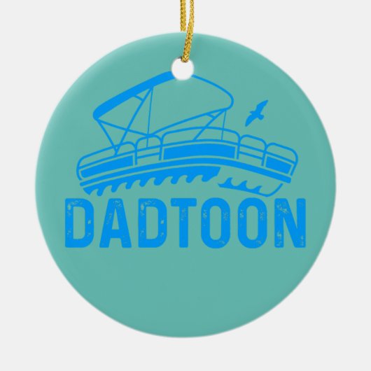 Mannen Papa Day Pontooning Dadtoon Pontoon Boat Keramisch Ornament (Voorkant)