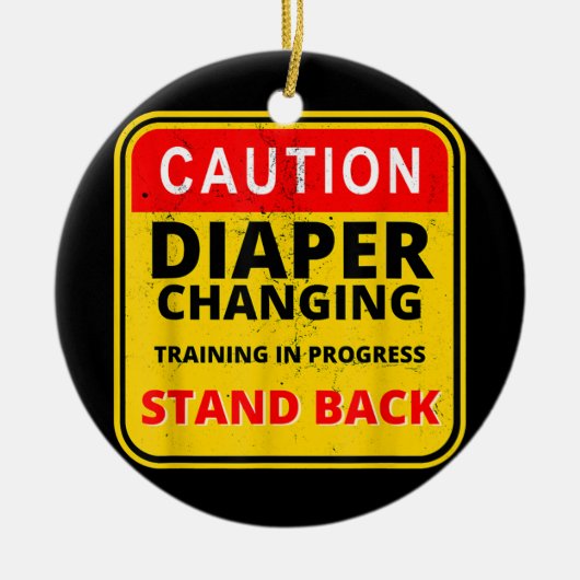 Mannen Papa Diaper Kit New Dad Survival Baby Keramisch Ornament (Voorkant)