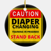 Mannen Papa Diaper Kit New Dad Survival Baby Keramisch Ornament (Achterkant)