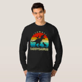 Mannen papa dinosaurus daddysaurus 2 twee Kinder v T-shirt (Voorkant volledig)