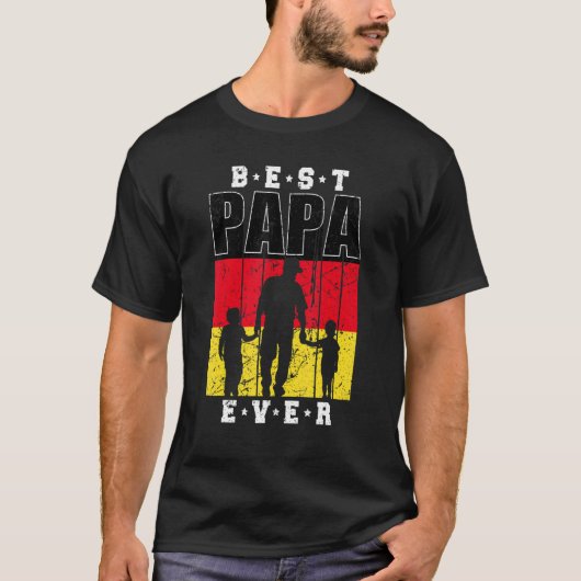 Mannen Papa Duits pap van 2 jongens Duitsland T-shirt (Voorkant)