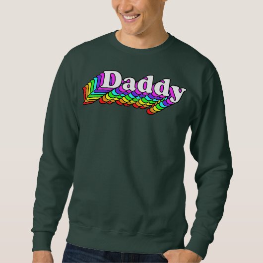 Mannen papa Gay Papa Beer Retro LGBT Regenboog Trui (Voorkant)