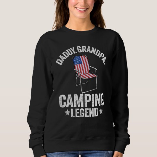 Mannen papa Grandpa Camping Legend American Flag C Trui (Voorkant)