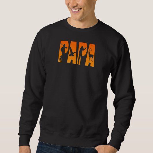 Mannen Papa Hunt Fathers Day Hunter Trui (Voorkant)