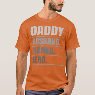 Mannen papa Husband Farmer Hero Funny Farmer vader T-shirt