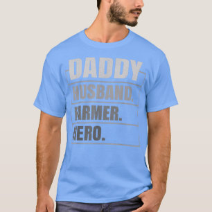 Mannen papa Husband Farmer Hero Funny Farmer vader T-shirt