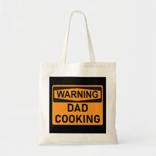 Mannen papa koken grappige waarschuwing BBQ grille Tote Bag