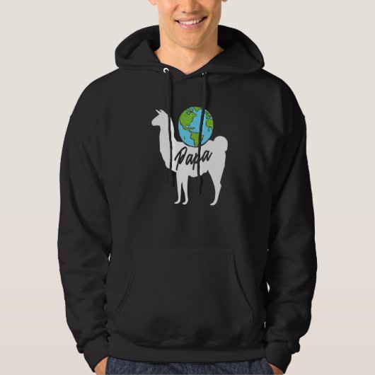 Mannen Papa Llama Earth Day Cute Environmentalist  Hoodie (Voorkant)