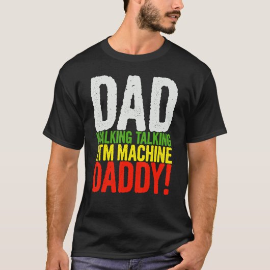 Mannen papa lopen praten geldautomaat papa t-shirt (Voorkant)