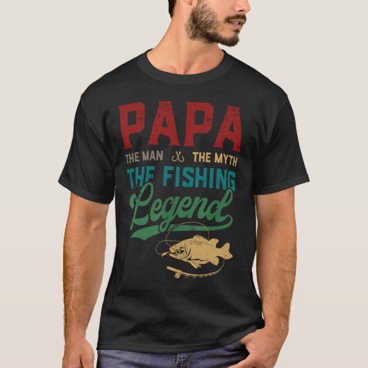 Mannen Papa Man Myth Vist Legend Funny Vist T-shirt (Voorkant)