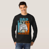 Mannen papa niveau ontgrendelde vader te zijn papa t-shirt (Voorkant volledig)