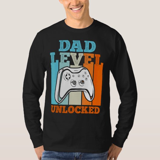 Mannen papa niveau ontgrendelde vader te zijn papa t-shirt (Voorkant)