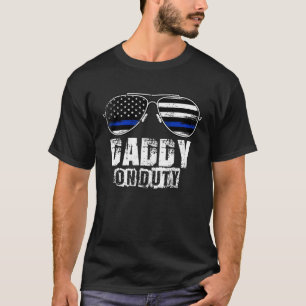 Mannen papa op dienst Baby papa Amerikaanse vlag p T-shirt