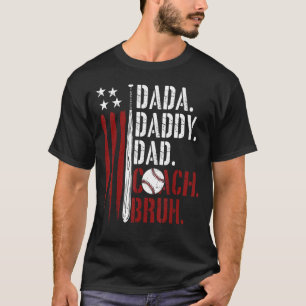 Mannen papa papa bruh amerikaanse vlag honkbal co t-shirt