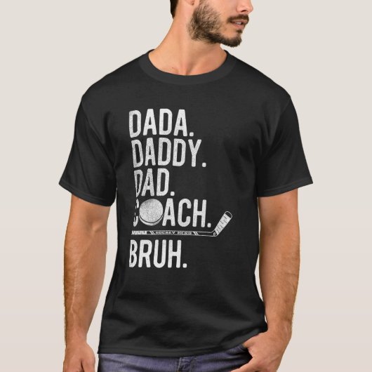 Mannen papa papa bruh  ijshockey coach t-shirt (Voorkant)