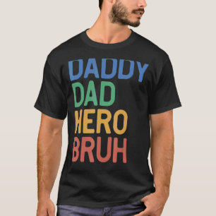 Mannen papa papa hero bru t-shirt