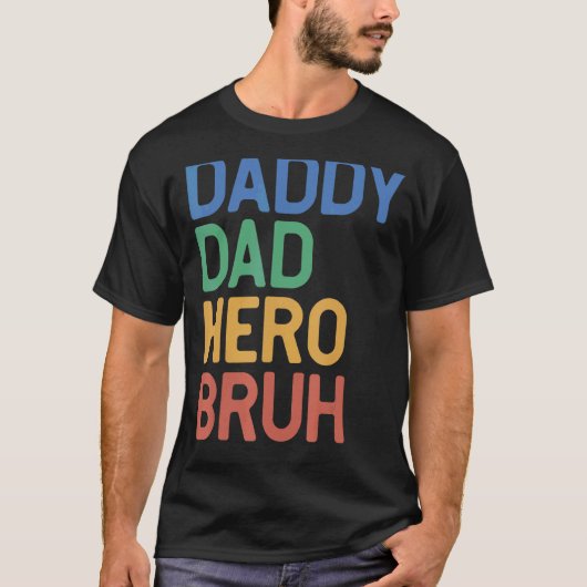 Mannen papa papa hero bru t-shirt (Voorkant)