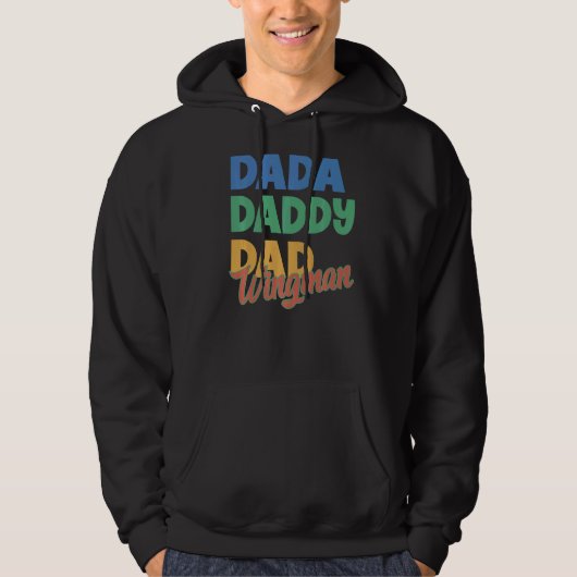 Mannen papa papa papa wingman hoodie (Voorkant)