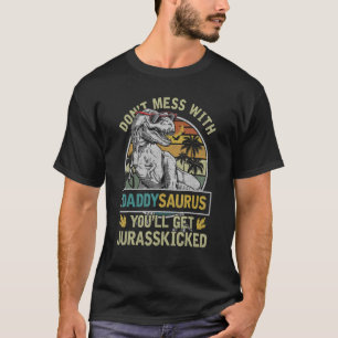 Mannen papa Rex Saurus Papasaurus Dinosaurus Man V T-shirt