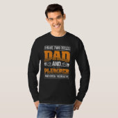 Mannen papa Rock Beide Pipefitting Plumber T-shirt (Voorkant volledig)