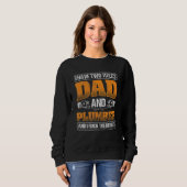 Mannen papa Rock Beide Pipefitting Plumber Trui (Voorkant volledig)