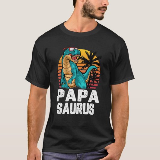 Mannen Papa Saurus Dinosaur Funny Papasaurus T Rex T-shirt (Voorkant)
