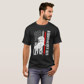 Mannen papa Saurus Rex Daddysaurus Amerikaanse vla T-shirt (Voorkant volledig)