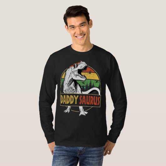 Mannen papa Saurus Rex Dinosaur T-shirt (Voorkant volledig)