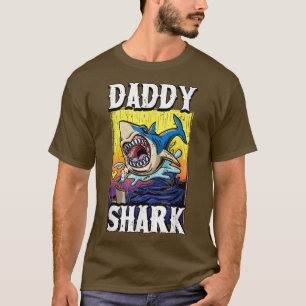 Mannen papa Shark Papa opa oom Fathers Day T-shirt