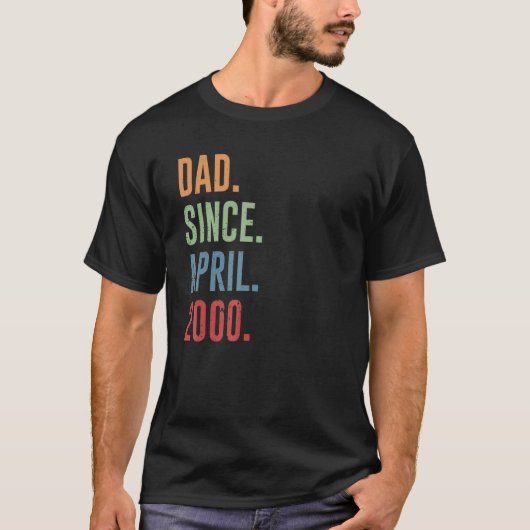 Mannen papa sinds april 2000 t-shirt (Voorkant)