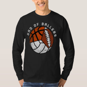 Mannen Papa Van Ballers   Volleybal Basketbal Voet T-shirt