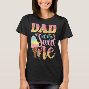 Mannen papa van de Sweet One Ice Cream Verjaardag T-shirt