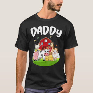Mannen papa van de Verjaardags Boerderijdieren Cre T-shirt