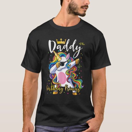 Mannen papa van de Verjaardagsprinses Shirt Eenhoo (Voorkant)