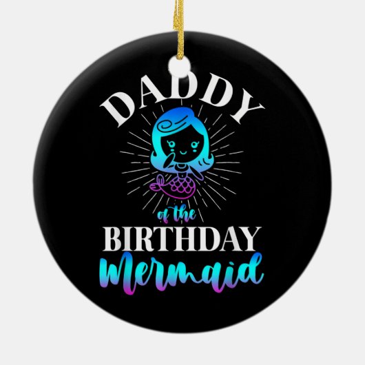 Mannen papa van de zeemeermin keramisch ornament (Achterkant)