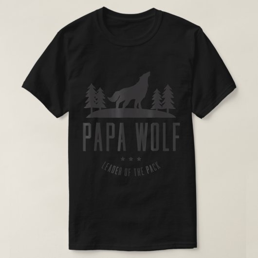 Mannen Papa Wolf Shirt - Wolf Pack Family Dad T-Sh (Design voorkant)