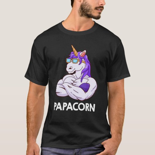 Mannen Papacorn Bodybuilder papa T-shirt (Voorkant)